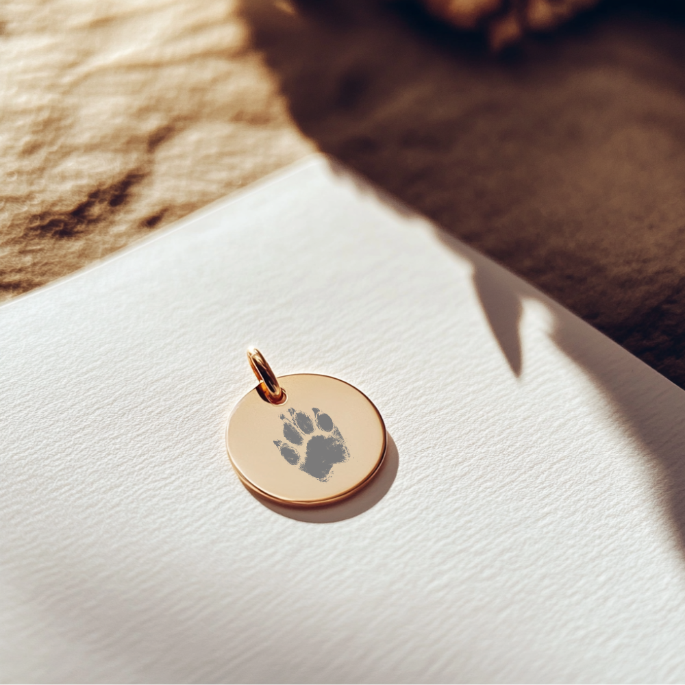 Pawfect Pendant - 18k Gold Plated Engraved Necklace
